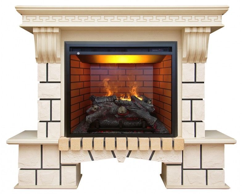 Каминокомплект RealFlame Stone new 26/HL WTG с очагом 3D Leeds 26