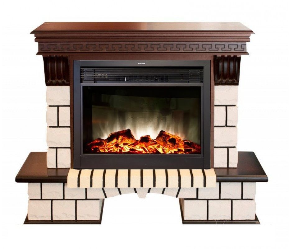 Каминокомплект RealFlame Stone new 26/HL с очагом MoonBlaze LUX Black/Brass