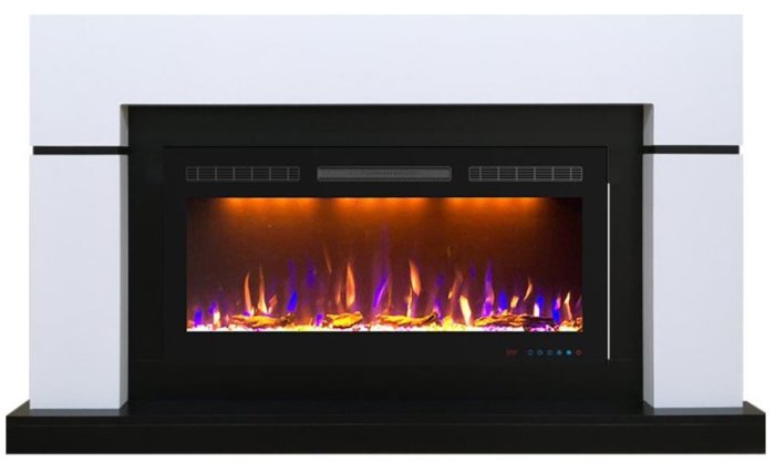 Каминокомплект Lindos - (Белый, Серый) с очагом Crystal 36 RF