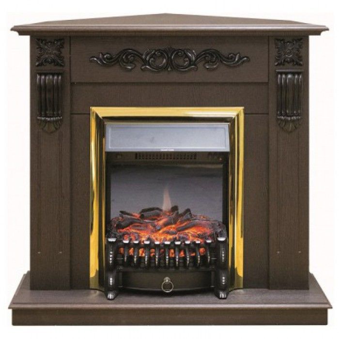 Каминокомплект RealFlame Dominica Corner STD/EUG DN с очагом Fobos Lux Brass S