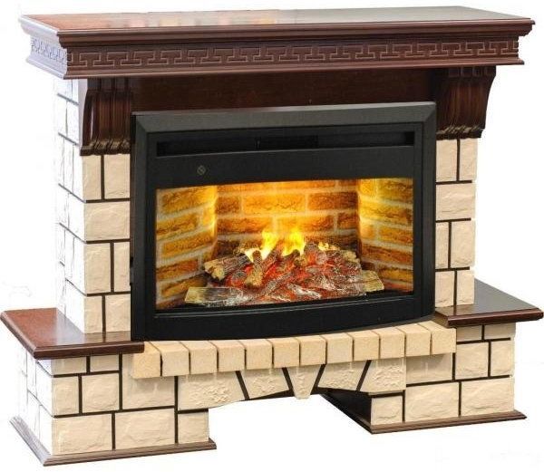 Каминокомплект RealFlame Stone new 26/HL AO (DN) с очагом 3D Prometheus 26