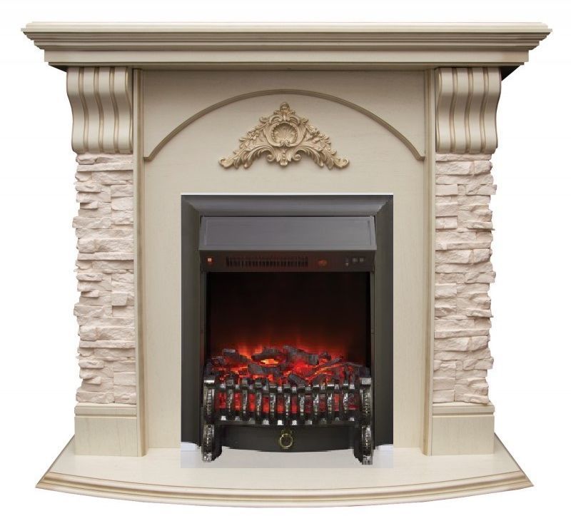 Каминокомплект RealFlame Athena STD/EUG с очагом Fobos s Lux Black/Brass