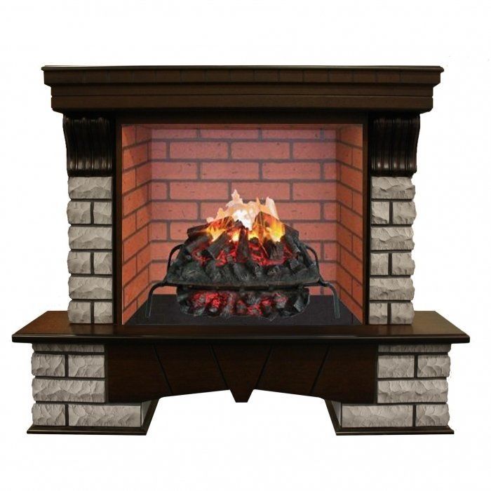 Каминокомплект RealFlame Country Rock 26 AO с очагом 3D Silva log+Brick вставка 26
