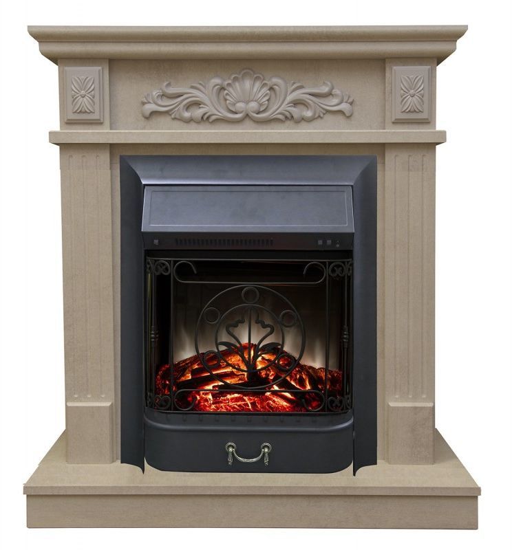 Каминокомплект RealFlame Adelaida STD/EUG WT с очагом Majestic Lux Black S