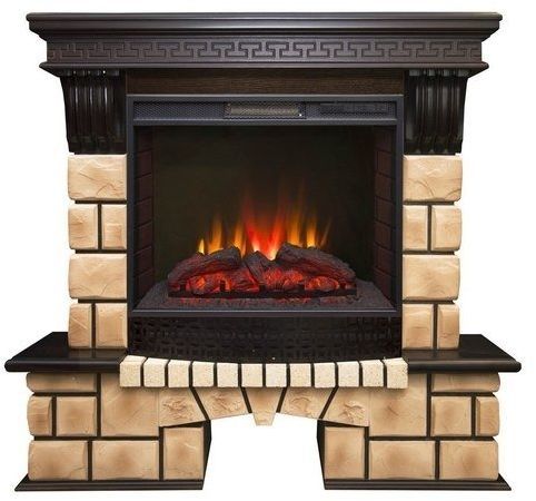 Каминокомплект RealFlame Stone Brick 25/25,5 с очагом Sparta 25,5 LED