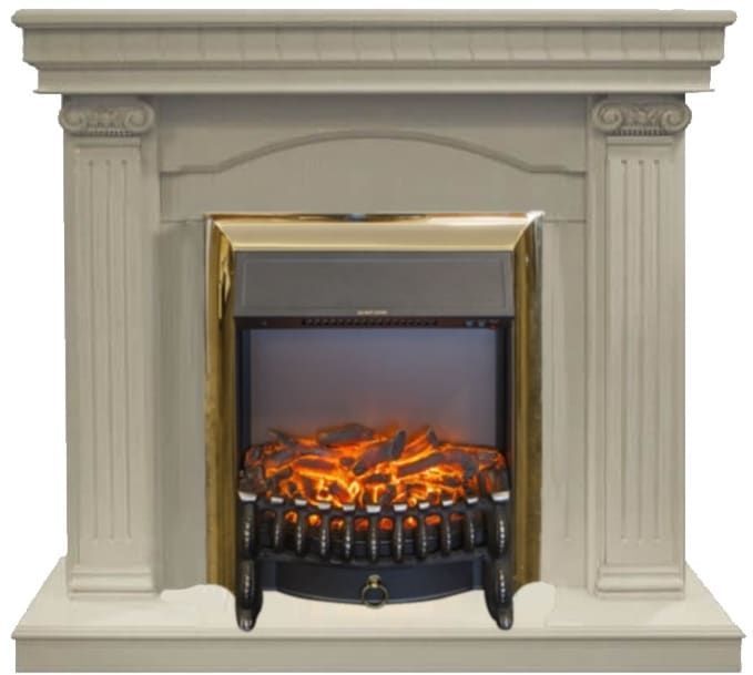 Каминокомплект RealFlame Rosa STD/EUG WT с очагом Fobos Lux Brass S