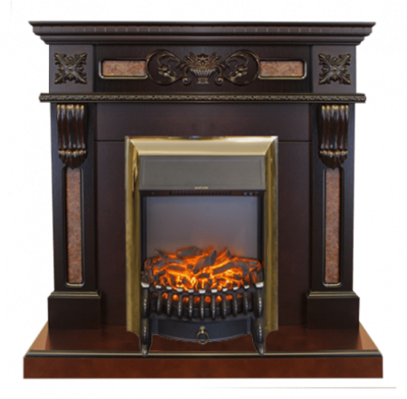 Каминокомплект RealFlame Corsica STD/EUG AO с очагом Majestic Lux Brass S