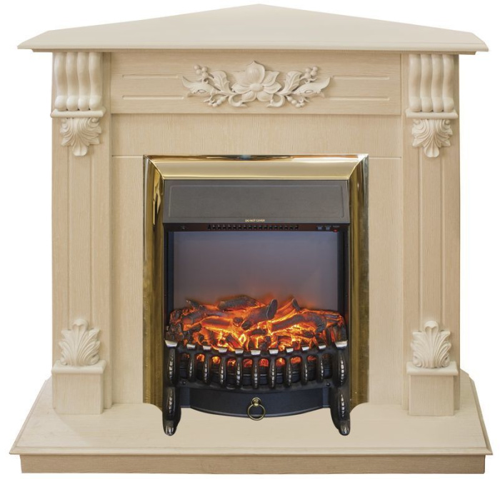 Каминокомплект RealFlame Ottawa corner STD/EUG WT с очагом Fobos Lux Brass S