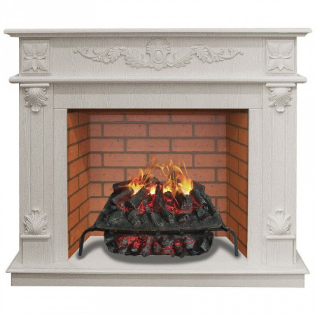 Каминокомплект RealFlame Philadelphia 25,5/26 WT с очагом 3D Silva log+Brick вставка 26