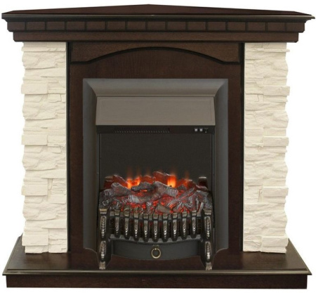 Каминокомплект RealFlame Elford Corner STD/EUG/25'5/HL AO с очагом Fobos s Lux Black/Brass