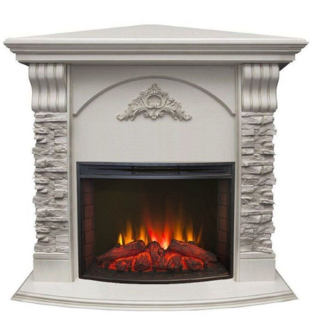 Каминокомплект RealFlame Athena Corner GR STD/EUG/25/25'5 WT с очагом Evrika 25,5 LED
