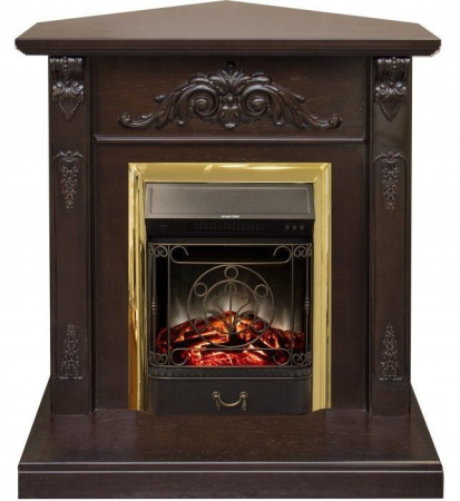 Каминокомплект RealFlame Anita corner STD/EUG AO с очагом Majestic Lux Brass S