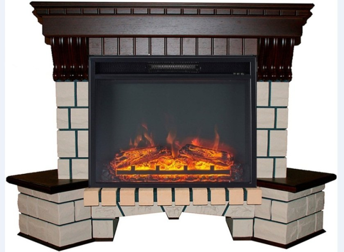 Каминокомплект Interflame Exter M угловой под очаг Foton 23 LED