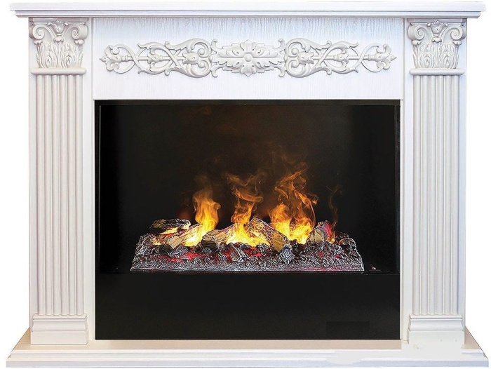 Каминокомплект RealFlame Milton 25,5/26 WT 3D Cassette 630 + Black вставка