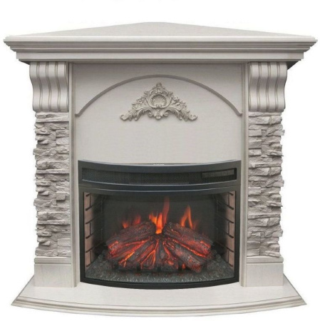 Каминокомплект RealFlame Athena Corner GR STD/EUG/25/25'5 WT с очагом Firefield 25 S IR