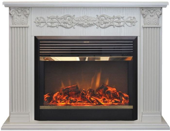 Каминокомплект RealFlame Milton 25,5/26 WT с очагом MoonBlaze LUX Brass