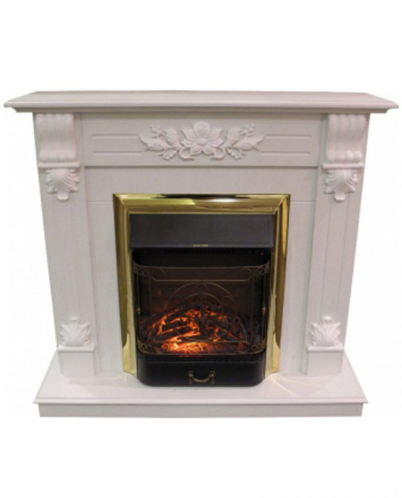 Каминокомплект RealFlame Ottawa STD/EUG WT с очагом Majestic Lux Brass S