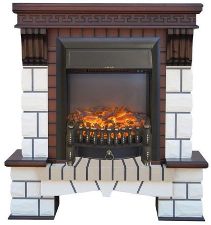 Каминокомплект RealFlame Stone new STD/EUG AO (DN) с очагом Fobos s Lux Black/Brass