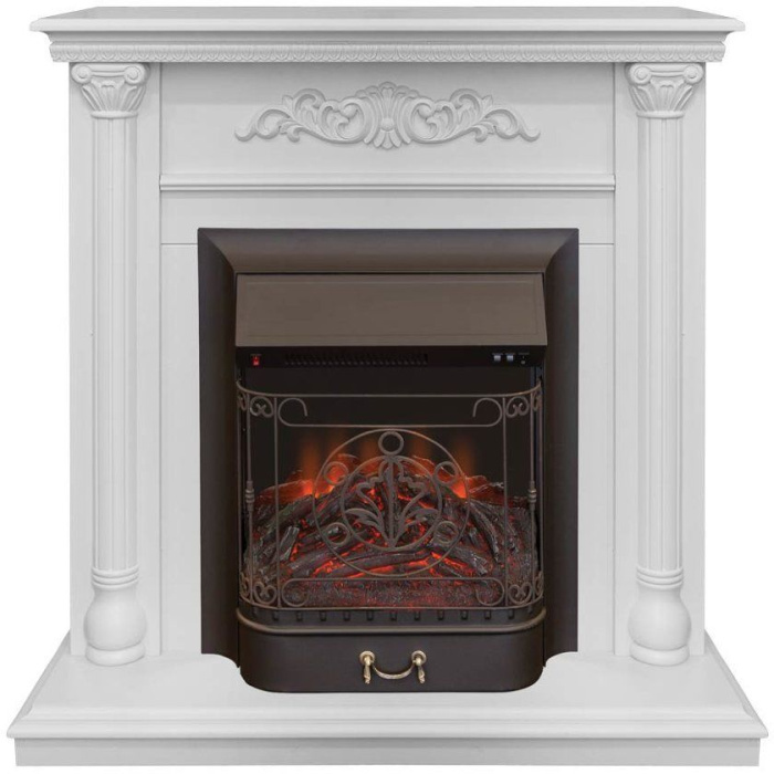 Каминокомплект RealFlame Torino STD/EUG WT с очагом Majestic Lux Black S