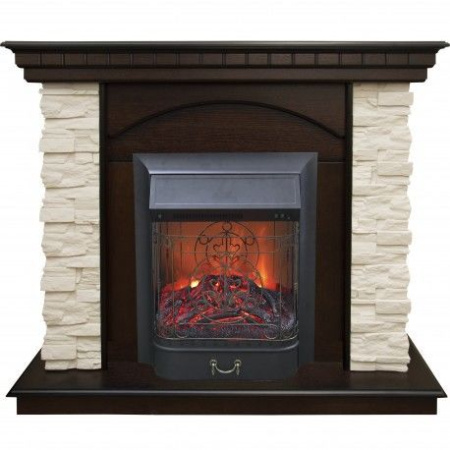 Каминокомплект RealFlame Elford STD/EUG/25'5/HL AO с очагом Majestic s Lux Black/Brass