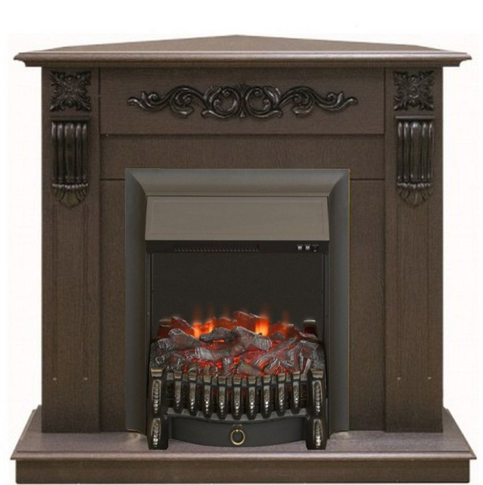 Каминокомплект RealFlame Dominica Corner STD/EUG DN с очагом Fobos Lux Black S