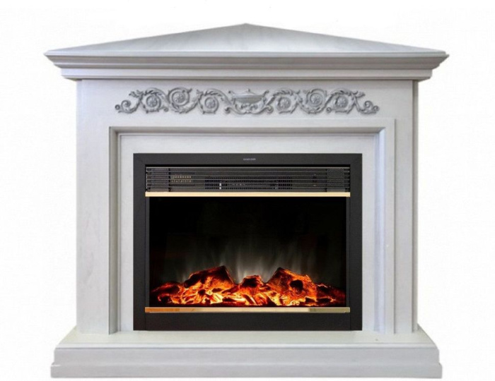 Каминокомплект RealFlame Leticia Corner 26 WT с очагом MoonBlaze LUX Brass
