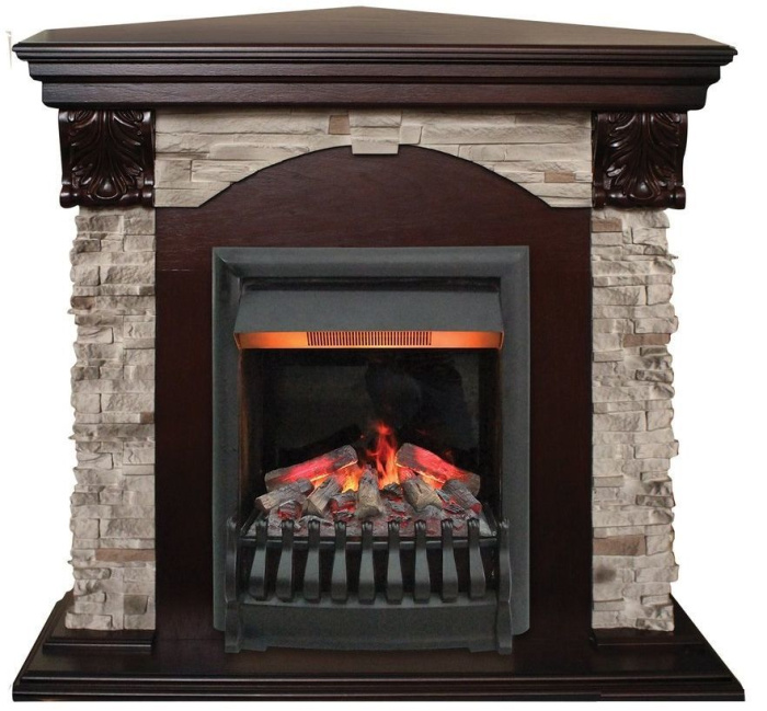 Каминокомплект RealFlame Dublin ROCK Corner STD/EUG AO с очагом 3D Oregan
