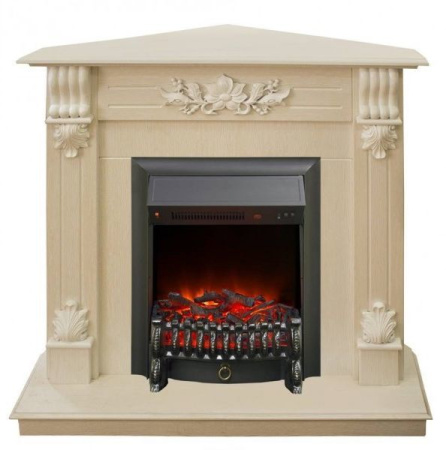 Каминокомплект RealFlame Ottawa corner STD/EUG WT с очагом Fobos Lux Black S