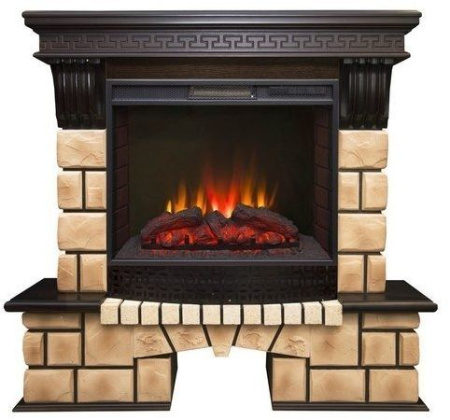 Каминокомплект RealFlame Stone Brick 25/25,5 с очагом Sparta 25,5 LED