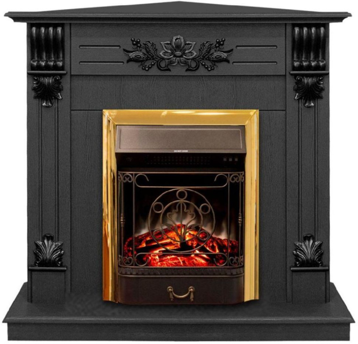 Каминокомплект RealFlame Ottawa corner STD/EUG DN с очагом Majestic Lux Brass S