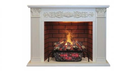 Каминокомплект RealFlame Milton 25,5/26 WT с очагом 3D Silva log+Brick вставка 26