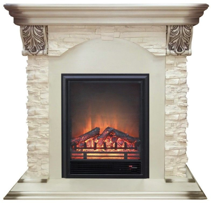 Каминокомплект RealFlame Dublin LUX STD/EUG WT с очагом Eugene
