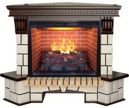 Каминокомплект RealFlame Stone Corner new 26/HL AO (DN) с очагом 3D Leeds 26
