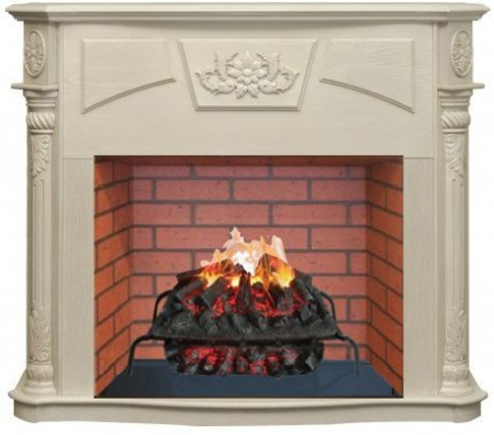 Каминокомплект RealFlame Sofie 26 WT с очагом 3D Silva log+Brick вставка 26