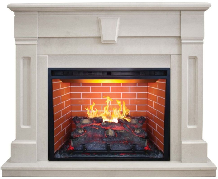 Каминокомплект RealFlame Kellie 25,5/26 WT с очагом 3D Leeds 26