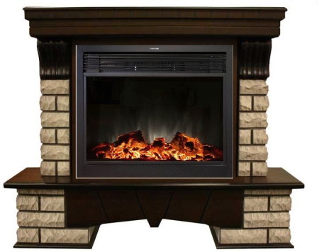 Каминокомплект RealFlame Country Rock 26 с очагом MoonBlaze LUX Black/Brass