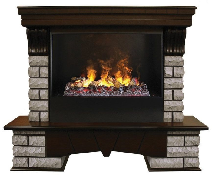 Каминокомплект RealFlame Country Rock 26 AO с очагом 3D Cassette 630 + Black вставка