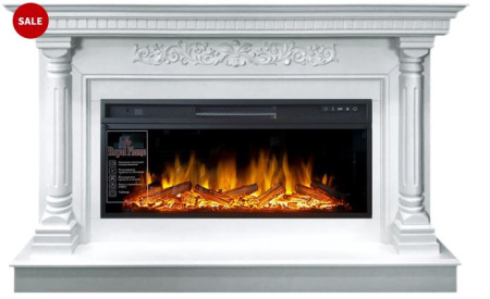 Каминокомплект Sicilia - Белый с очагом Vision 42 LED/LOG