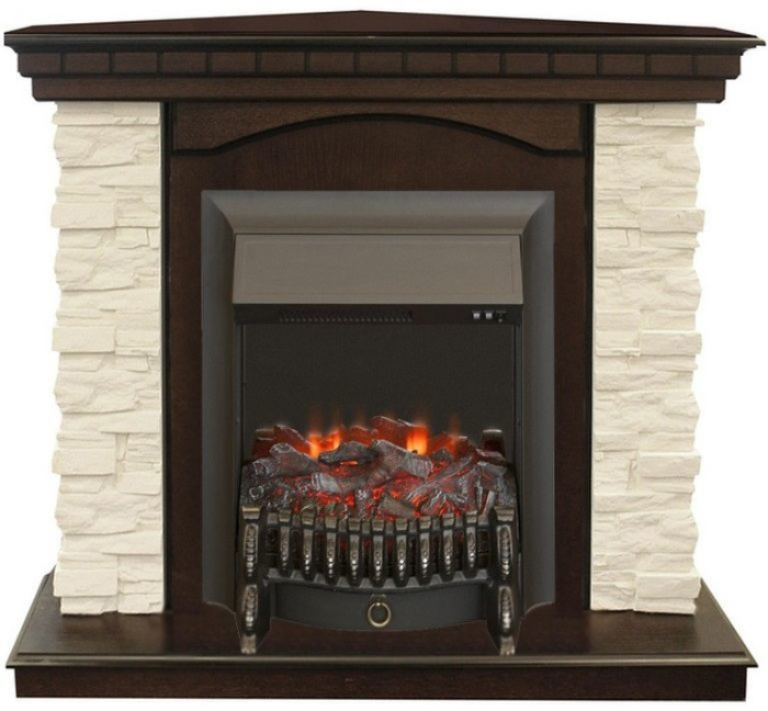 Каминокомплект RealFlame Elford Corner STD/EUG/25'5/HL AO с очагом Fobos s Lux Black/Brass