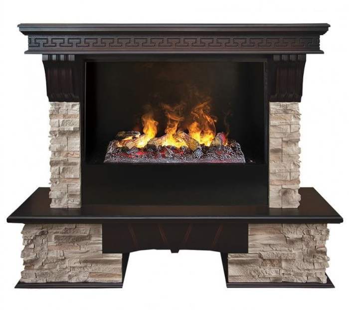 Каминокомплект RealFlame Rockland 26/HL AO с очагом 3D Cassette 630 + Black вставка