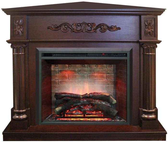 Каминокомплект RealFlame Silvia Corner 26 AO с очагом 3D Leeds 26