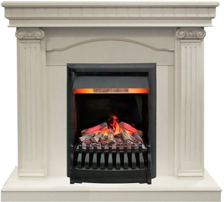 Каминокомплект RealFlame Rosa STD/EUG WT с очагом 3D Oregan