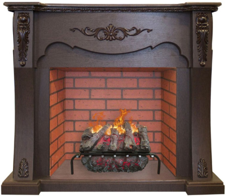 Каминокомплект RealFlame Olivia 25,5/26 DN с очагом 3D Silva log+Brick вставка 26
