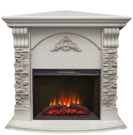 Каминокомплект RealFlame Athena Corner GR STD/EUG/25/25'5 WT с очагом Sparta 25,5 LED