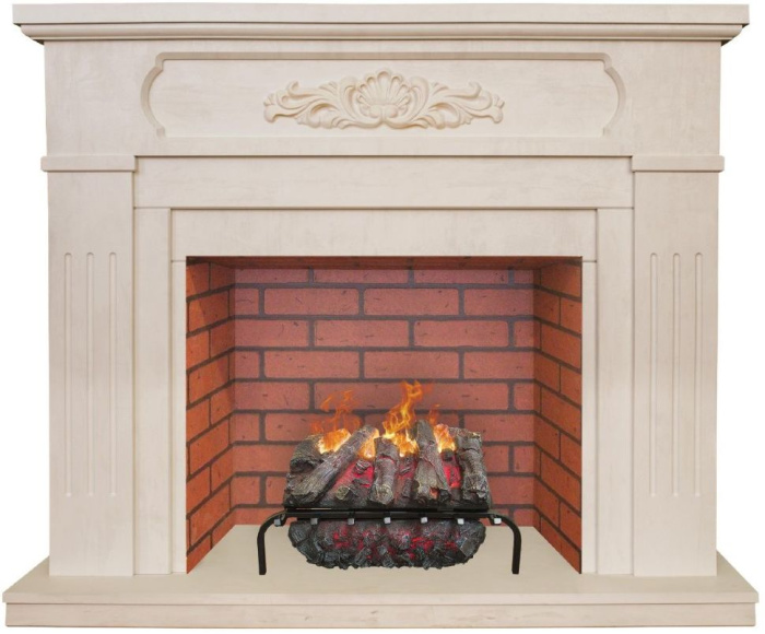 Каминокомплект RealFlame Malta 25,5/26 WT с очагом 3D Silva log+Brick вставка 26