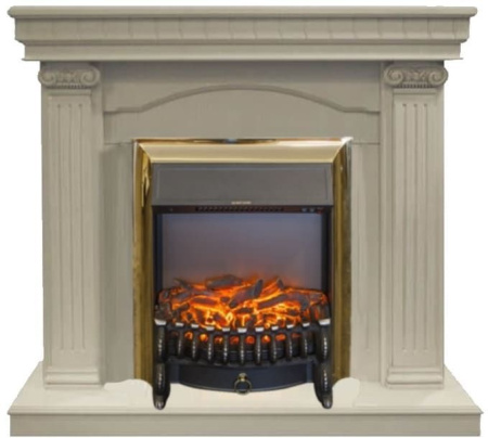 Каминокомплект RealFlame Rosa STD/EUG WT с очагом Fobos Lux Brass S