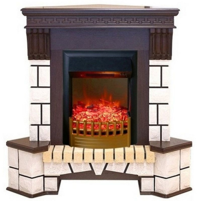 Каминокомплект RealFlame Stone Corner new STD/EUG AO (DN) с очагом Rimini