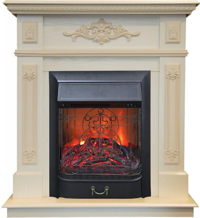 Каминокомплект RealFlame Lilian STD/EUG WT с очагом Majestic Lux Black S