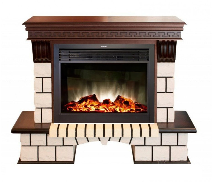 Каминокомплект RealFlame Stone new 26/HL с очагом MoonBlaze LUX Black/Brass