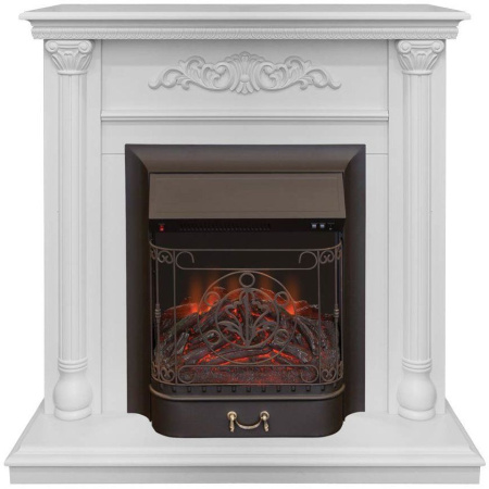 Каминокомплект RealFlame Torino STD/EUG WT с очагом Majestic Lux Black S